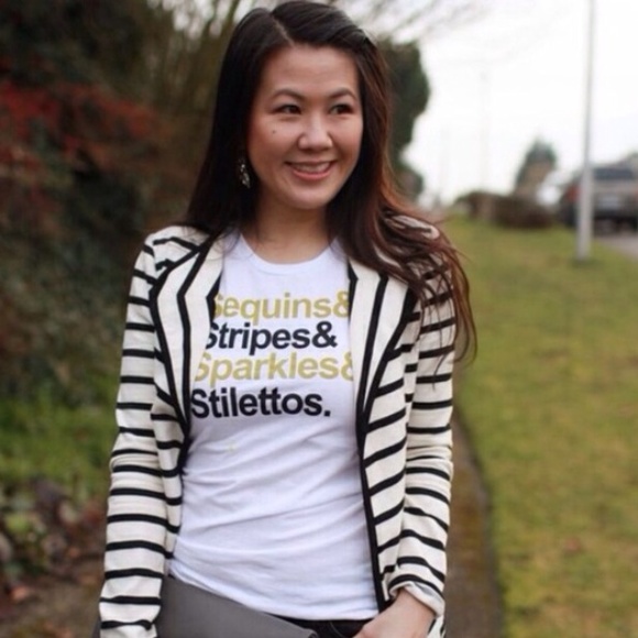 t+j Designs Sequins & Stripes Graphic Tee - Picture 2 of 4